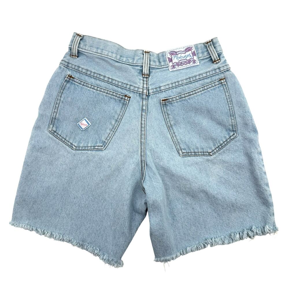 Vintage No Excuses Denim Jorts Bermuda Jeans Sz 7/8 High Rise Cutoff Mom Shorts